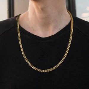 18k Gold Cuban Link Chain Necklace 6mm